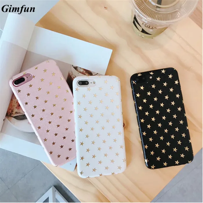 Чехол для телефона Gimfun из искусственной кожи с узором в виде звезд для Iphone 7, 7 plus, 6, 6 S, 6 plus, 8 X, простой Блестящий Мягкий ТПУ чехол-накладка