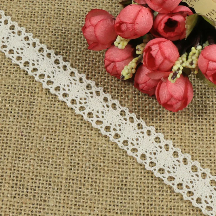 

Free shipping embroidery cotton lace edge and offwhite / white lace border trim Y02009 size 2cm