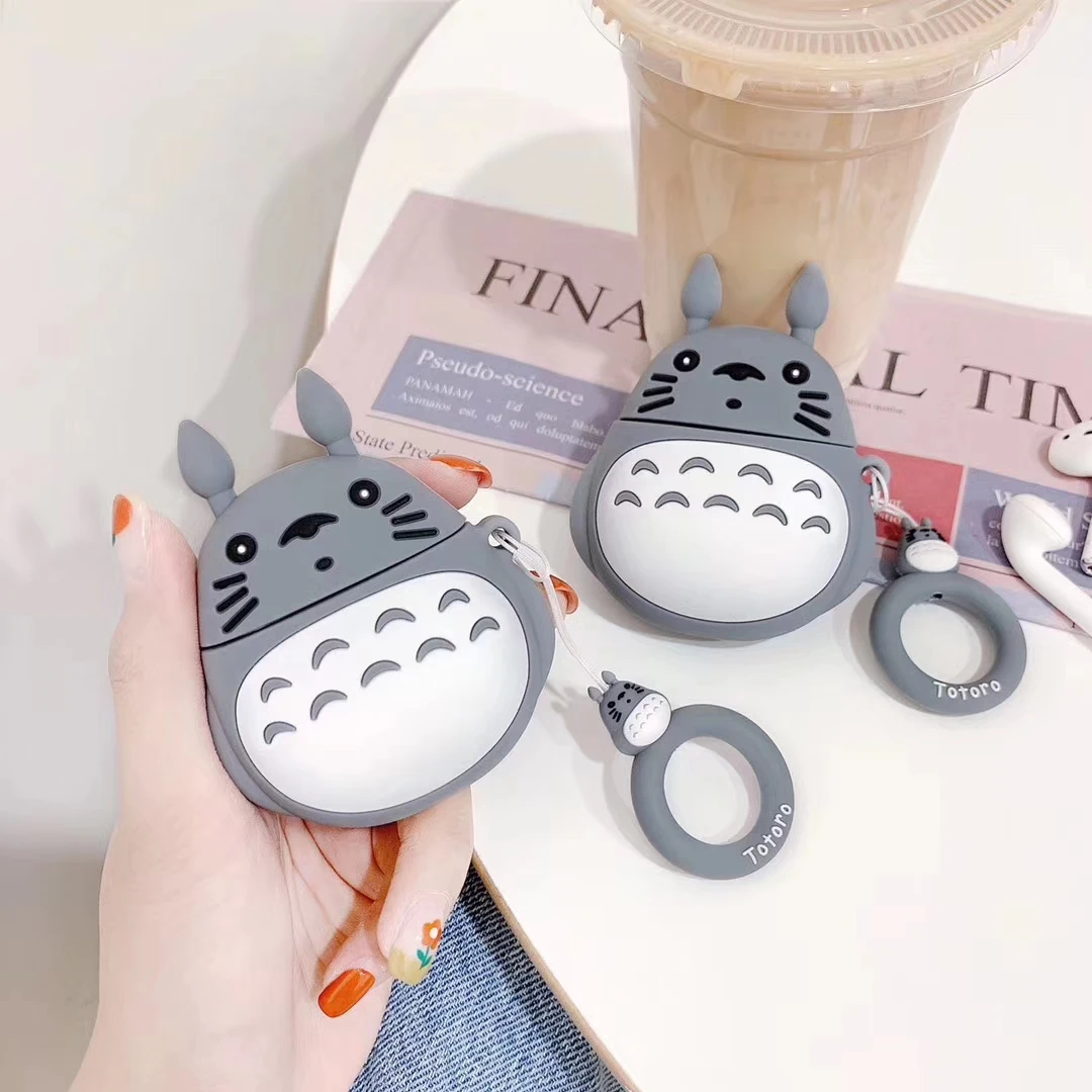 Мягкий чехол с японскими мультяшными животными для Airpods милый 3D наушников Totoro