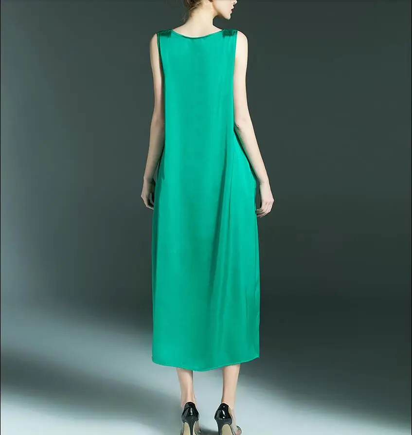 Popular Women Sleeveless Silk Chiffon Dress Summer Beach Sundress Fashion dress High quality new FC197 | Женская одежда