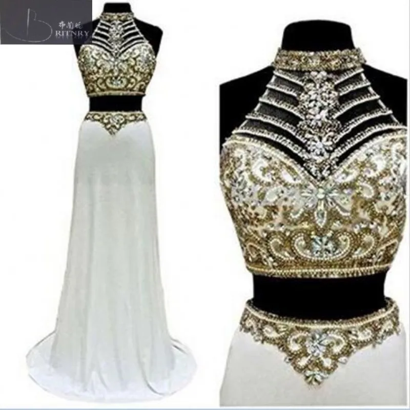 Сексуальное свадебное платье из двух частей короткий топ с бретелькой через шею