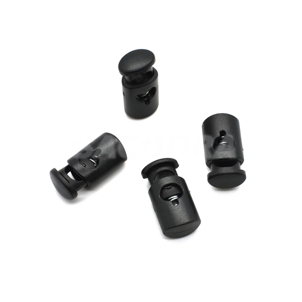 

200pcs/pack Cord Lock Stopper Cylinder Barrel Plastic Toggle Clip For Garment Accessories Size:24mm*12mm*8.5mm