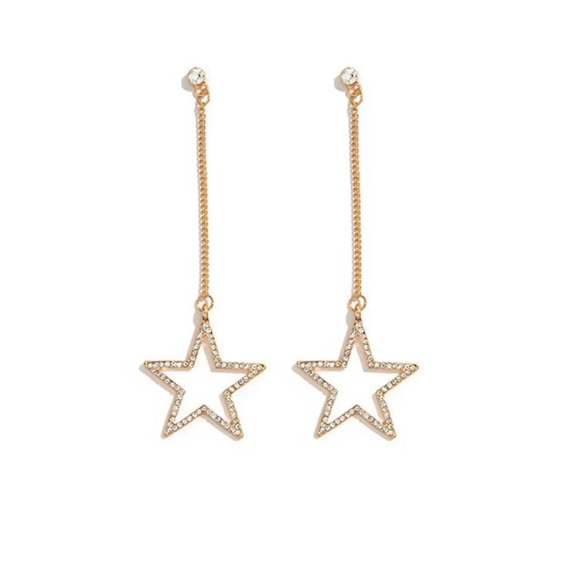 2 шт./компл. Простые Модные женские серьги звезда с украшением в виде кристаллов