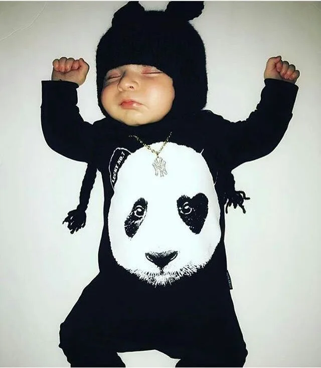 2020 модные детские комбинезоны мультяшная панда черная одежда для маленьких