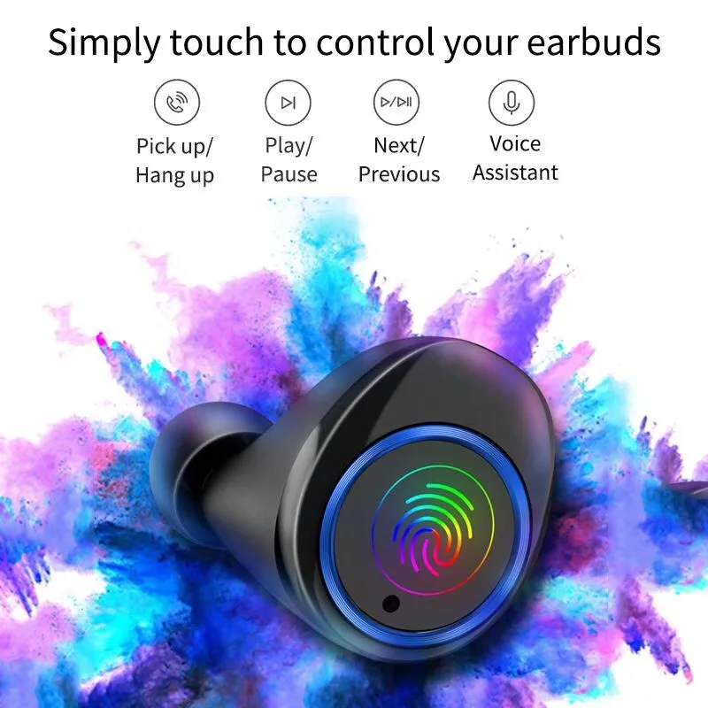 Беспроводные TWS наушники Bluetooth 5 0 спортивные стереонаушники с сенсорным