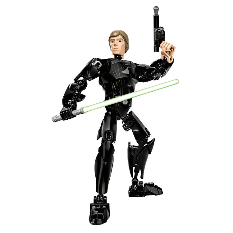 Luke Skywalker Звездные войны сборная фигура строительный блок Штурмовик Дарт Вейдер Kylo Ren Chewbacca Boba Jango Фетт фигурка игрушка для детей - Цвет: Luke Skywalker