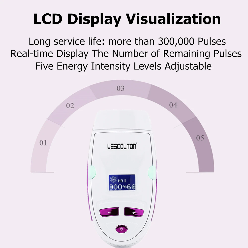 Lescolton IPL лазерное устройство для удаления волос, Перманентный Триммер бикини, лазерный эпилятор для женщин и мужчин, для лица, подмышек, бикини, бороды, ног