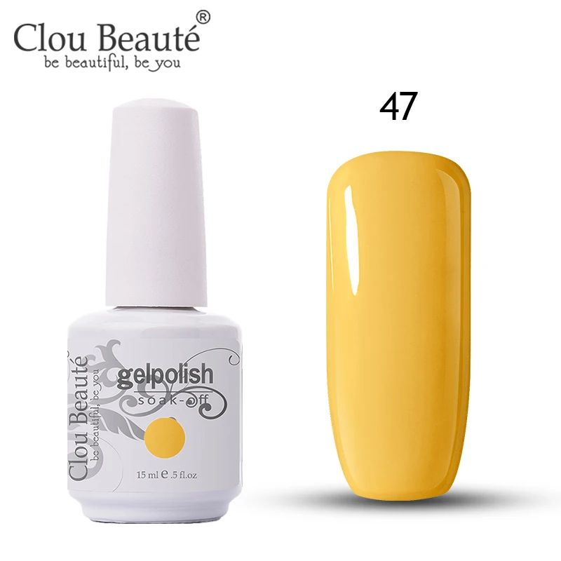 11047 Clou Beaute 15 мл замачиваемый УФ светодиодный Гель-лак для ногтей Базовое покрытие без протирания гель для ногтей золотой блеск телесного цвета лак 244 цветов - Цвет: 11047