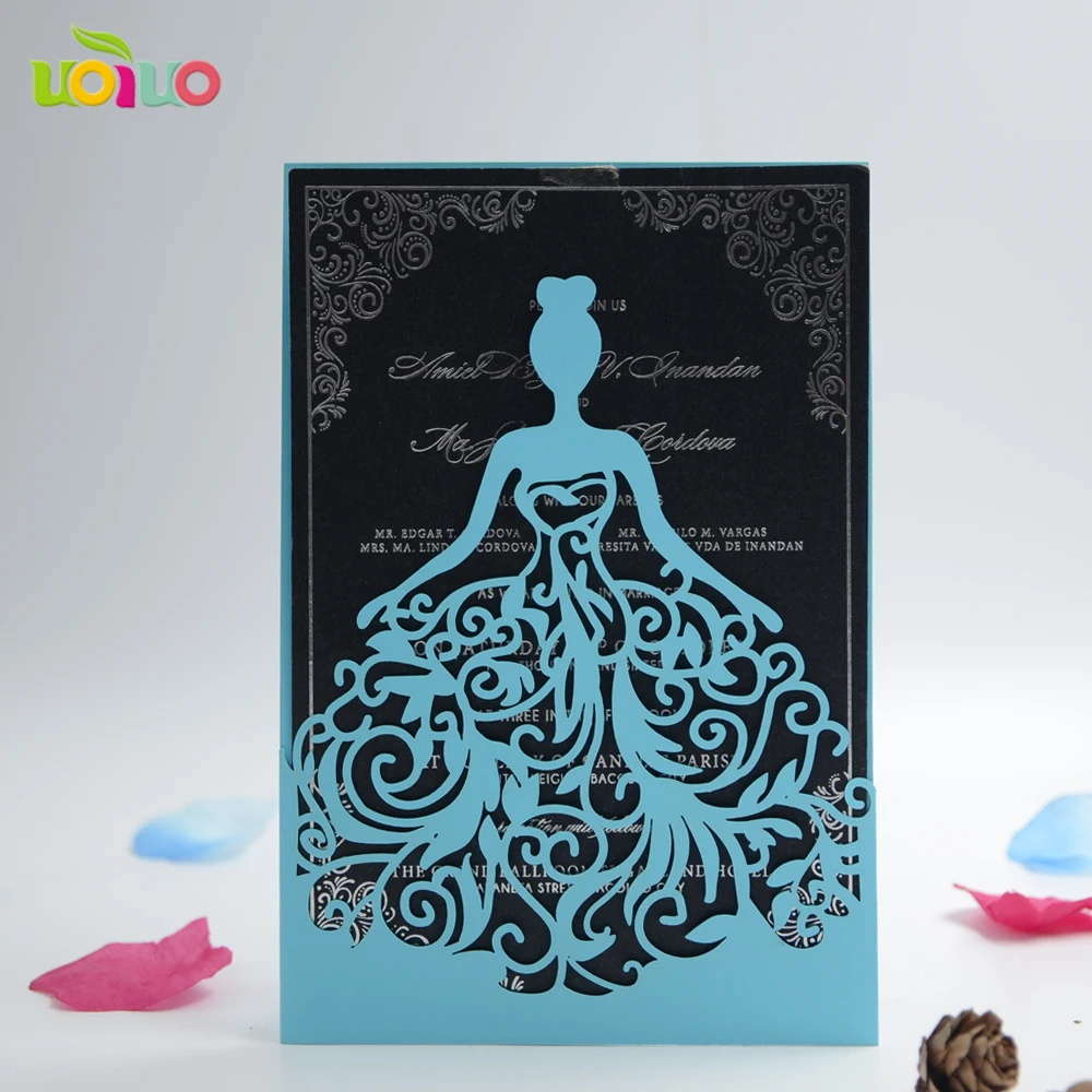 

30pcs free shipping Creative unique wedding invitations pearl paper fancy invitation 2017 wedding invitation cards