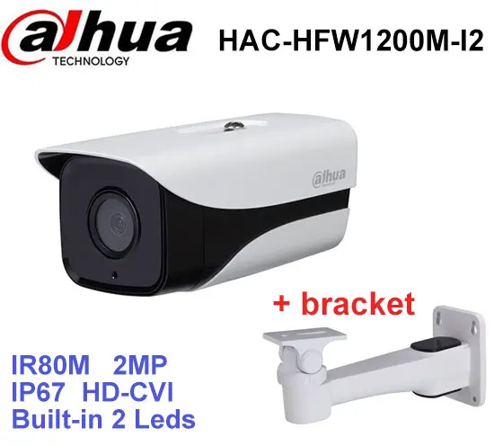 Dahua HDCVI Камера DH HAC HFW1200M I2 HD 1080 P 2MP встроенные 2 светодиода ИК 80 м видеонаблюдения с