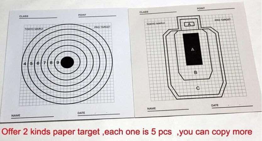 

Tactical Airsoft 10 Sheets Paper Toy Shooting set for Aim BB Training Pro Target paintball