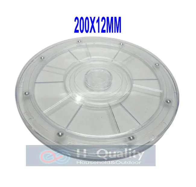

Smooth Quite Durable 200X12MM 360 Degree Manual Swivel Acrylic Display Stand Rack Swivel Plate With Transparent Base Hold 25KGS