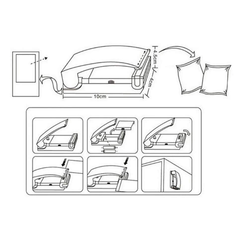 Портативный мини герметик Многофункциональный белый мешок клипы ручной тепла