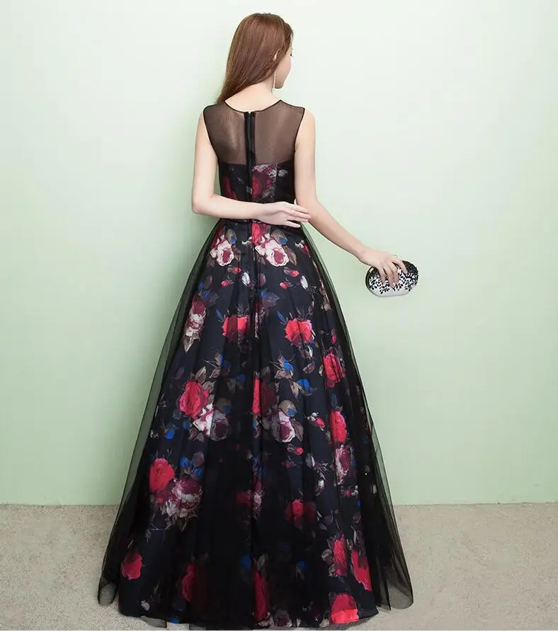 Vestido Formatura Длинные платья выпускного вечера 2018 элегантный O шеи этаж Длина