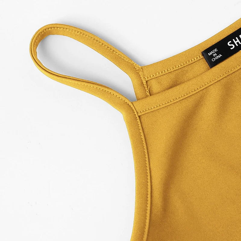 SHEIN летний красный топ на бретельках, жилет, Женский Повседневный жилет на бретельках, тонкий топ на бретельках
