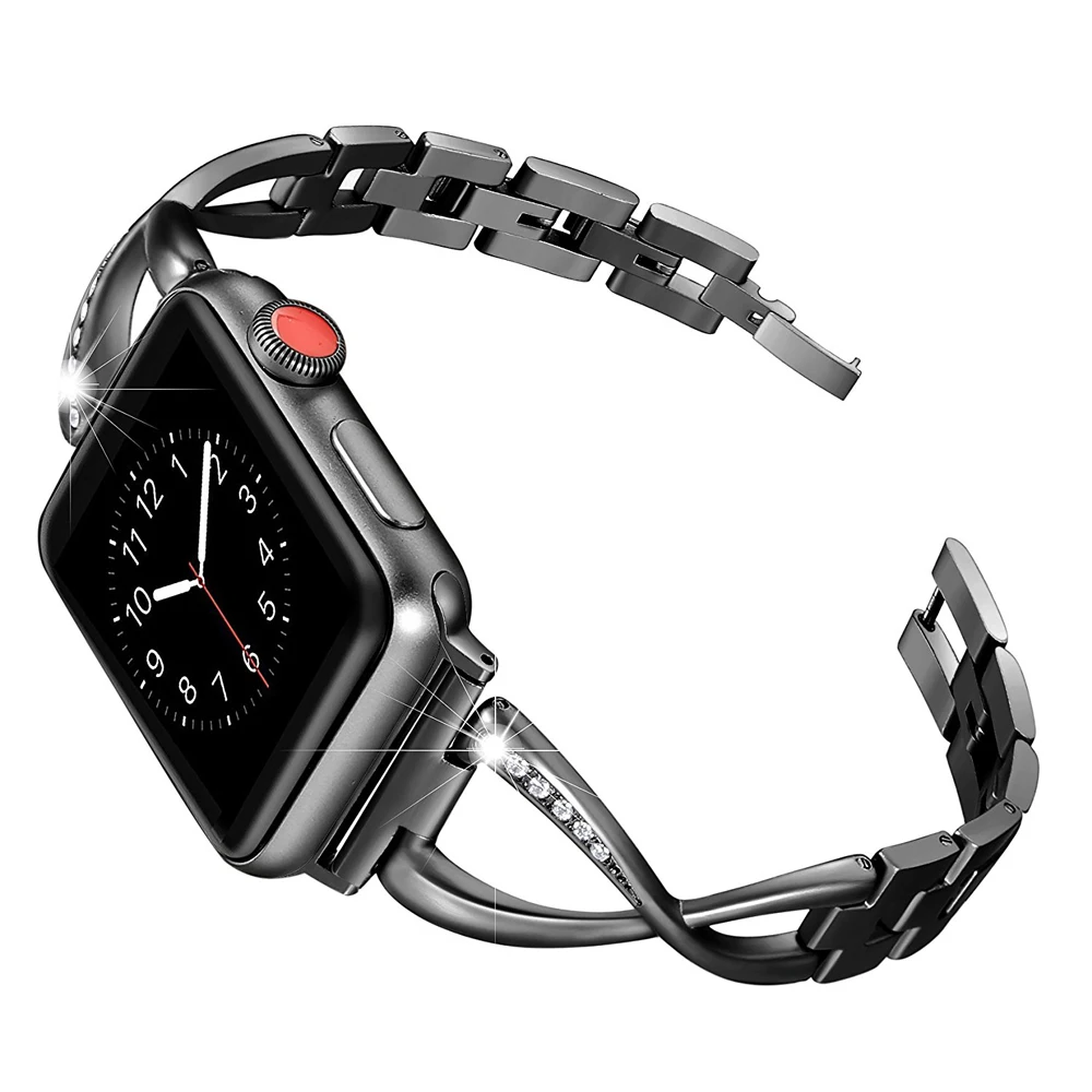 Ремешок из нержавеющей стали для Apple watch band 42 мм/38 мм металлический браслет с