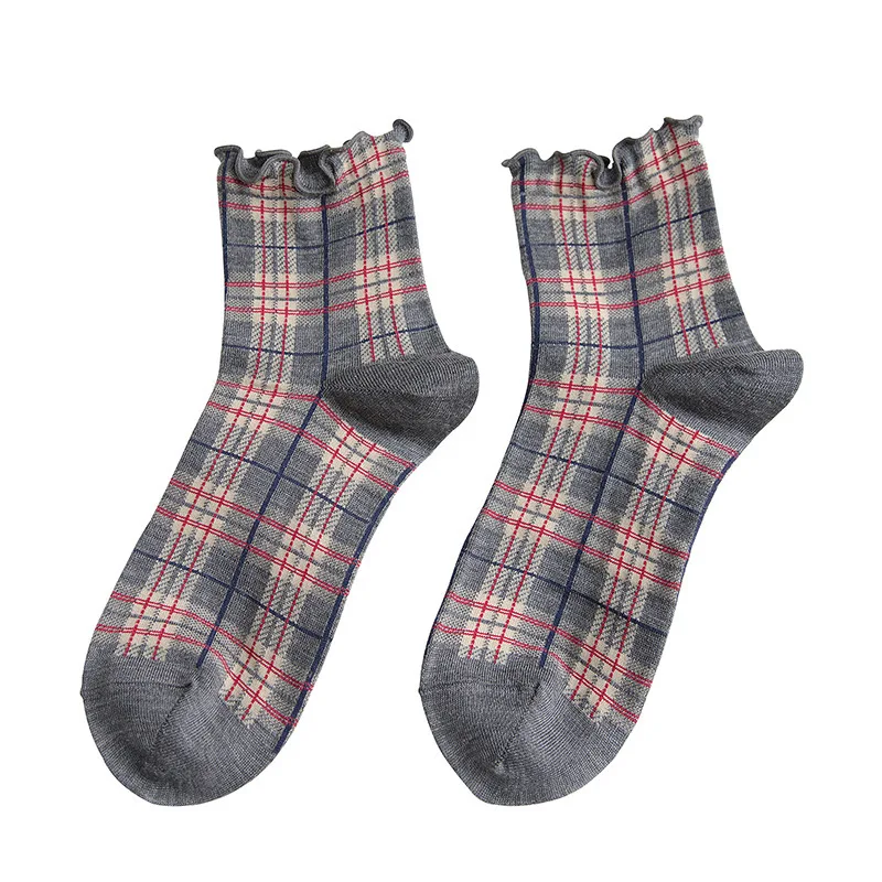 Летние короткие носки Для женщин с рисунком эвкалиптовых деревьев; обувь для девочек; обувь для студентов; в студенческом стиле ретро леди Стиль JP хлопок юной леди клетчатые весело
