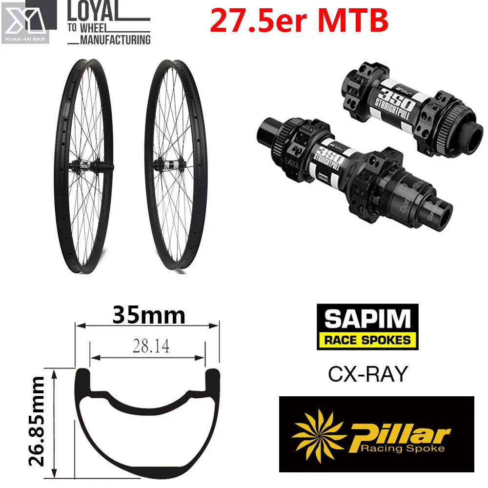 27 5 er руль для горного велосипеда бескамерный готовый карбоновый обод XC AM MTB Wheelset