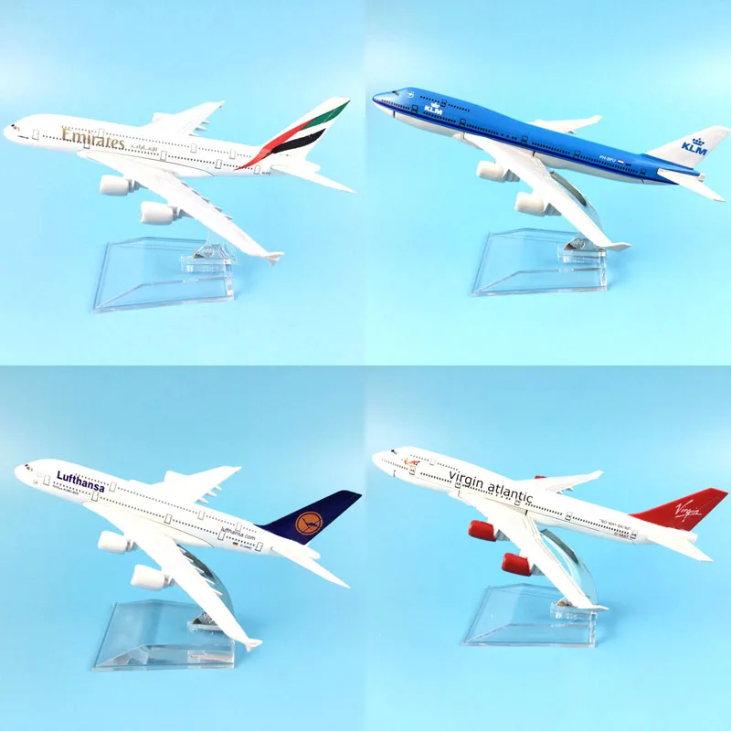 Модель самолета из металлического сплава 16 см 787 A380 747 777 авиакомпании|Вертолеты