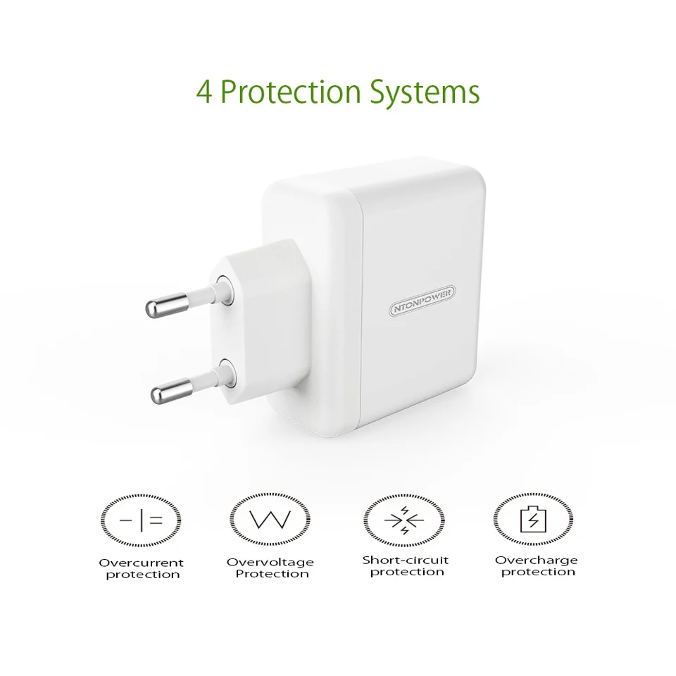 Зарядное устройство NTONPOWER для iPhone X 8 7 6 iPad 5 В 3 А настенное зарядное с двумя USB