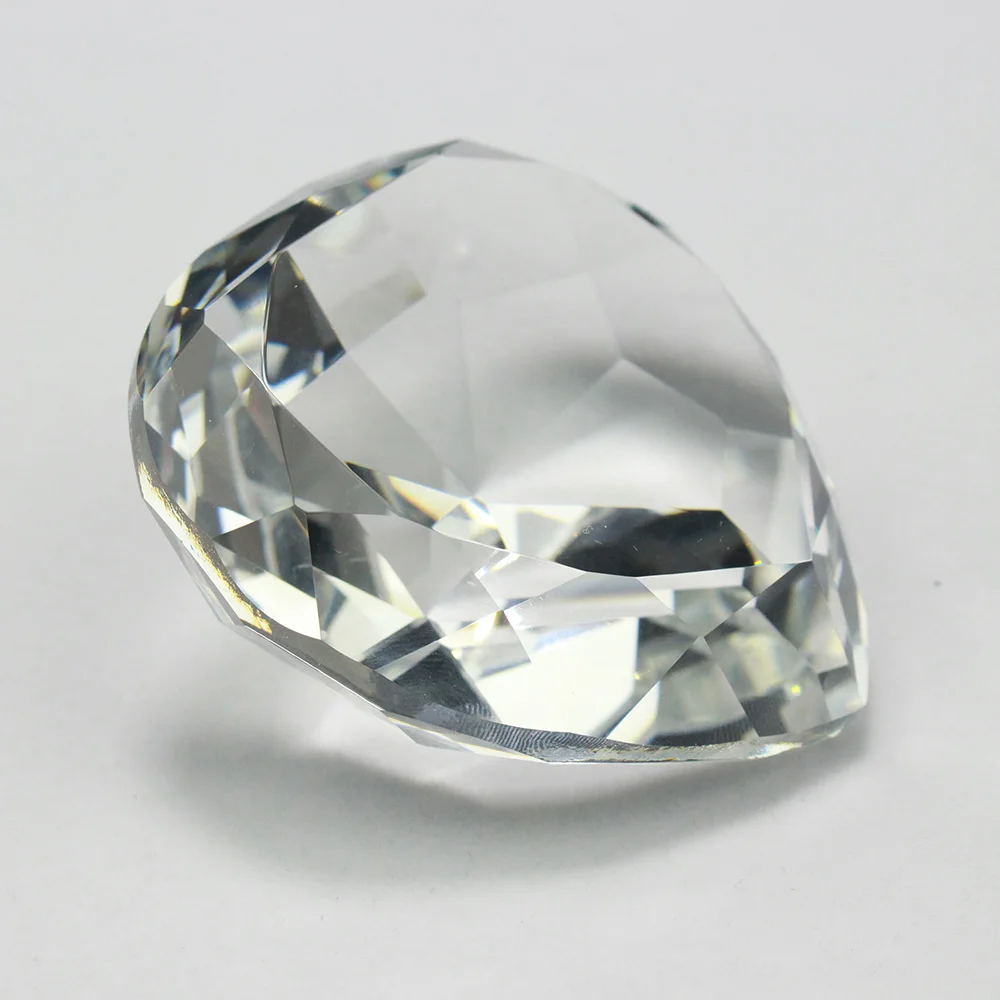 Clear Crystal Heart Paperweight Faceted Cut Glass Stone Diamond Jewelry Party Gifts for Guests | Favors