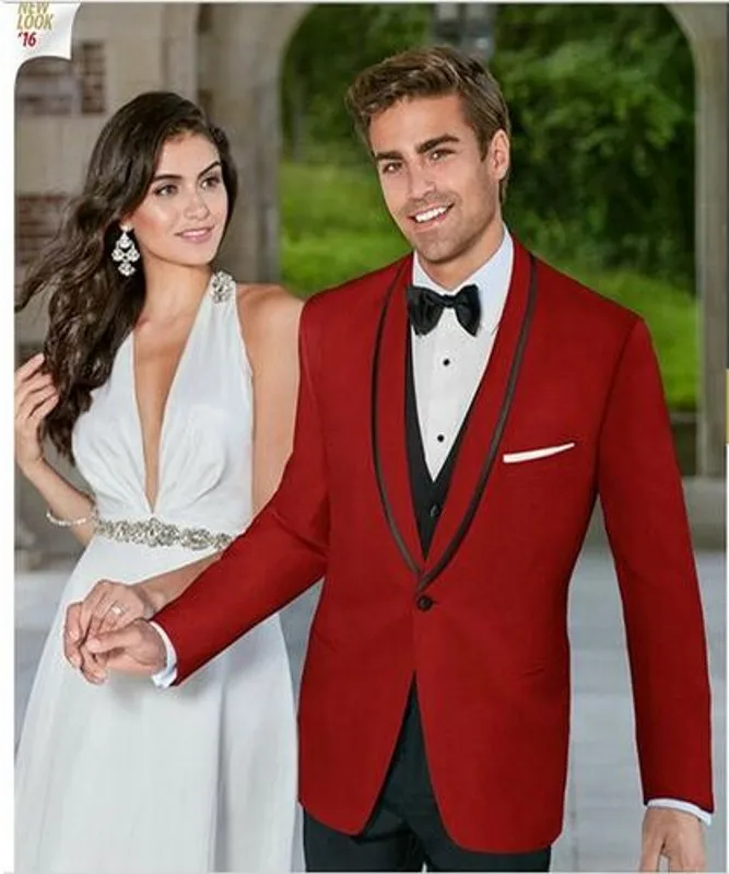 

Новый красный мужской костюм (пиджак + брюки + жилет + галстук) 3 предмета Свадебный костюм для мужчин однобортный смокинг для жениха