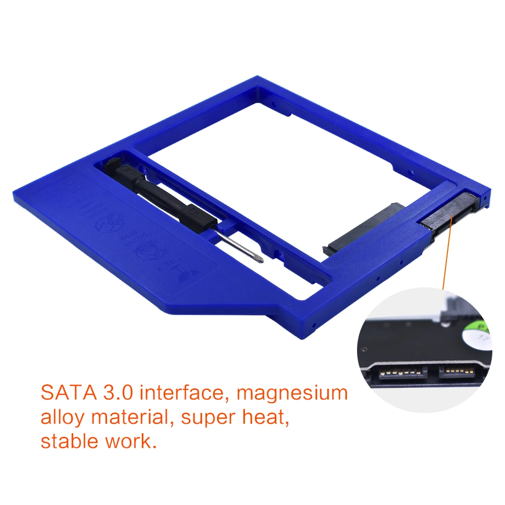 Синий пластиковый корпус TISHRIC для жесткого диска 9 5 мм SATA 3 0 Optibay 2 дюйма адаптер SSD