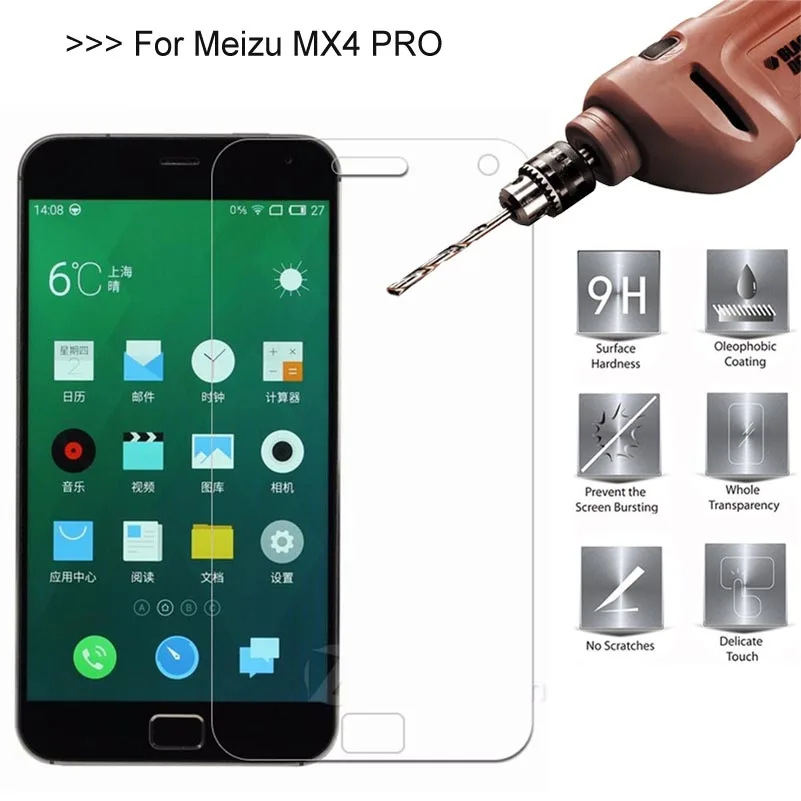 9H 2.5D 0 26 мм Закаленное стекло протектор для Meizu MX4 Pro экран закаленное защитное