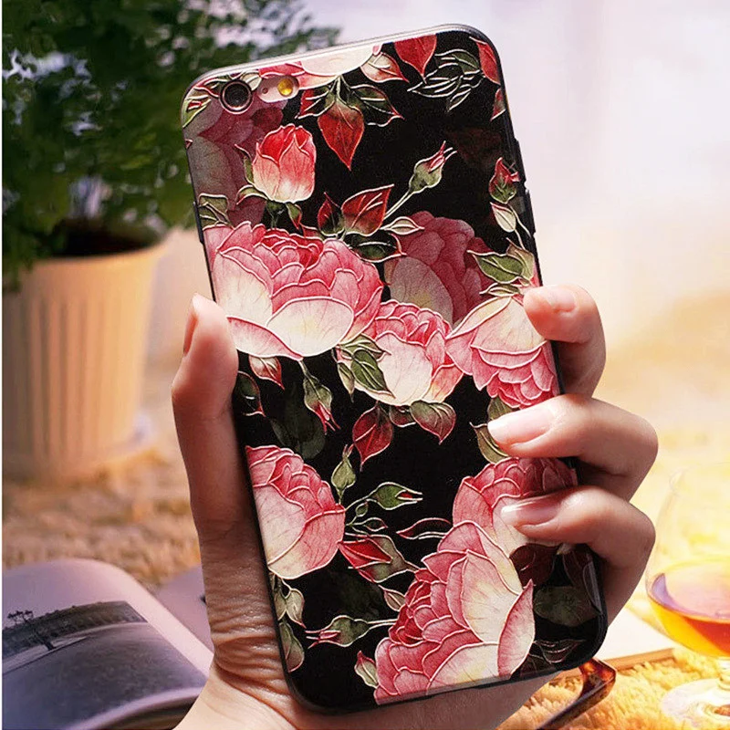 Роскошный чехол с 3D рельефным цветком для Xiaomi A1 5X A2 6 6X 8 8SE Redmi 4X 6A 4A S2 мягкий