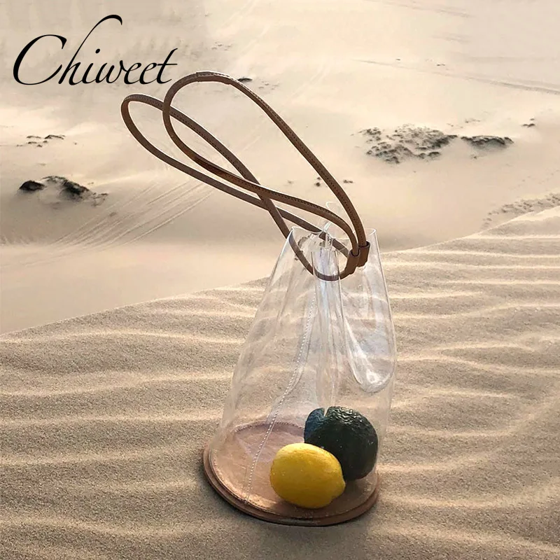 Брендовая дизайнерская летняя сумка 2019 для пляжа прозрачные сумочки с