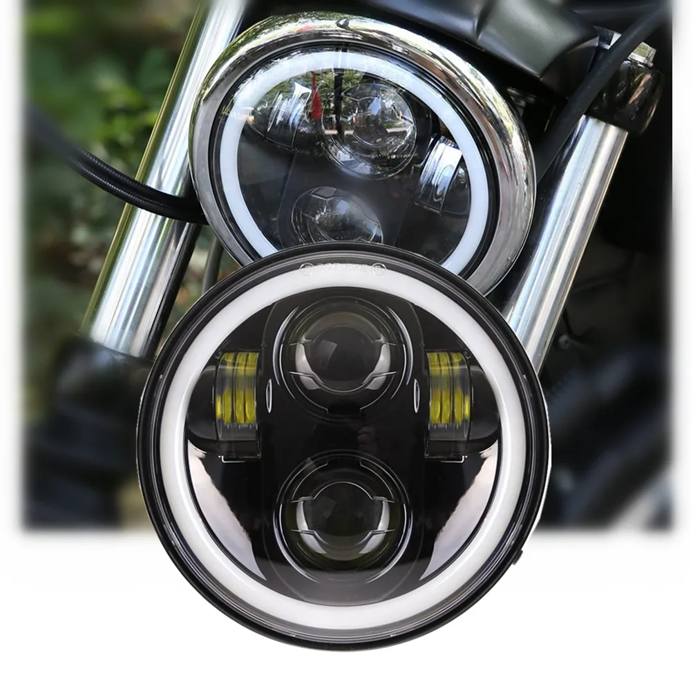 5 3/4 &quot5 75 дюймов светодиодный проектор мотоцикла полный Halo фара для Sportster| |
