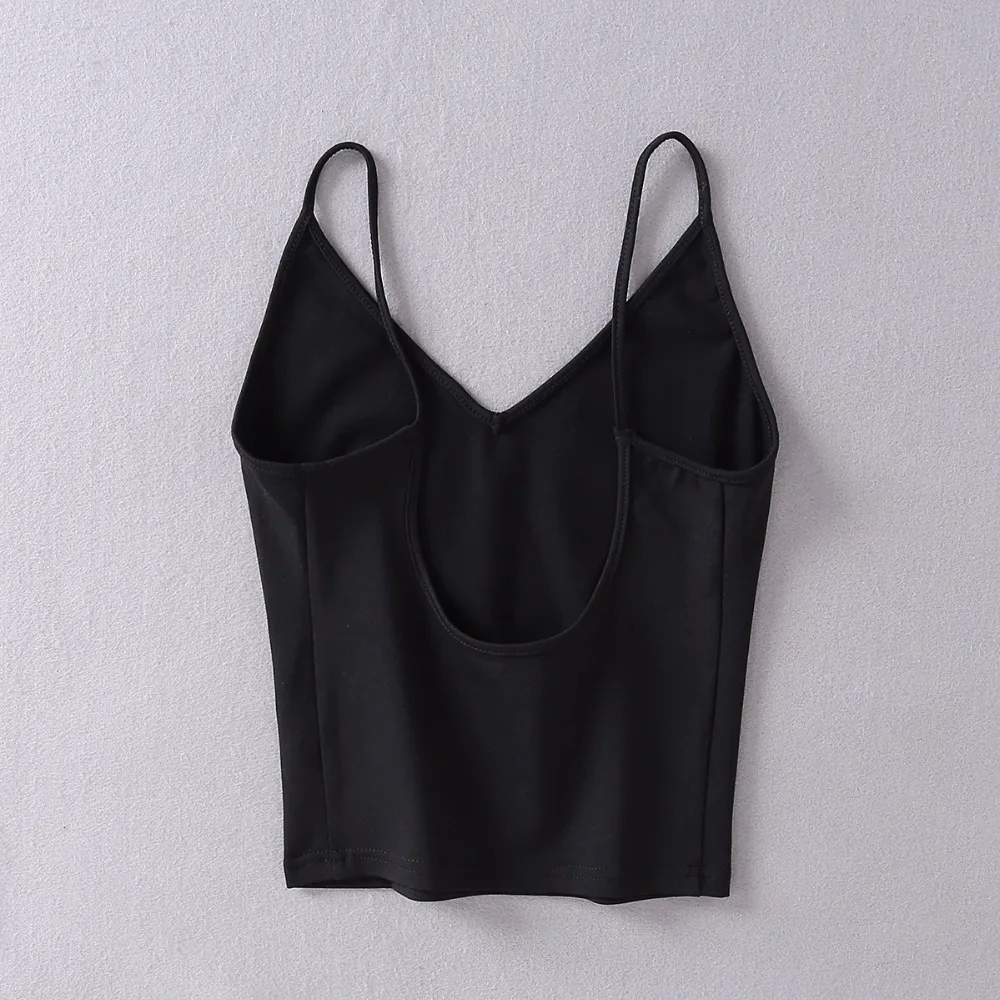 Кроп топ женский с V образным вырезом и глубокой ложкой на спине|cami top|cropped camiv neck crop