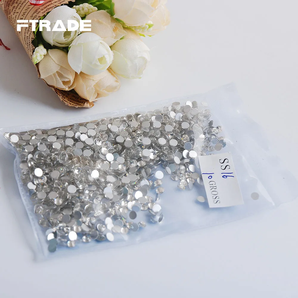 SS16 1440Pcs Все размеры, SS3-SS40, прозрачный кристалл, плоские с оборота, стеклянные ногти, художественные стразы, швейная ткань, одежда, не исправление камней, для украшения своими руками - Цвет: SS16 1440Pcs