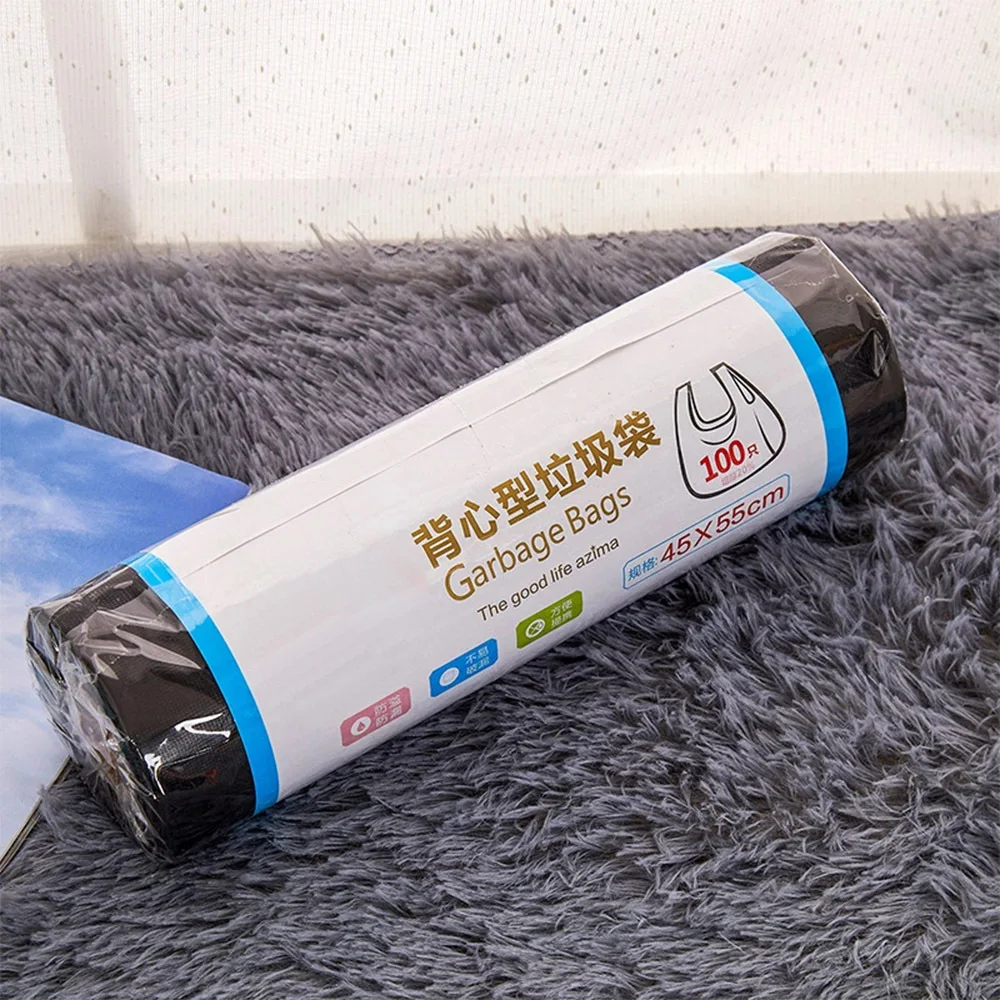 100 шт 55*45 см мусорные мешки большой толстый мешок для мусора Бытовая одноразовая черная пластиковая сумка для хранения на кухне ванная комната мешок для мусора