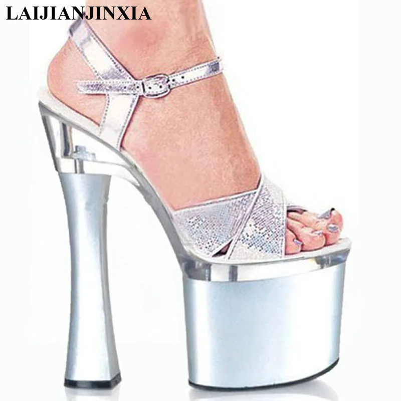 

LAIJIANJINXIA Women's High Heel Sandals Lap-dancing Shoes High-Platform Sexy Pole Dancing Shoes 18 cm Dance Shoes F-038