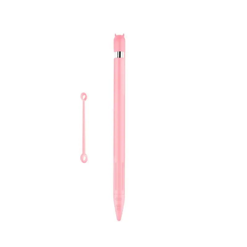 Pink Силиконовый защитный чехол с защитой от потери, оболочка, кожный наконечник/Кабель-адаптер для Apple Pencil 1st - Цвет: Pink