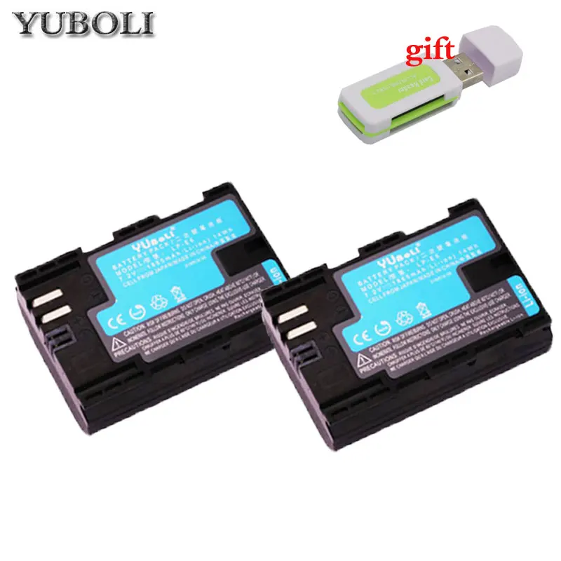 2battery Горячая Распродажа 2x LP-E6 LP E6 LPE6 LP-E6N Аккумулятор для камеры Canon 5D Mark II III 7D 60D EOS 6D 70D 80D аксессуары для canon - Цвет: 2battery