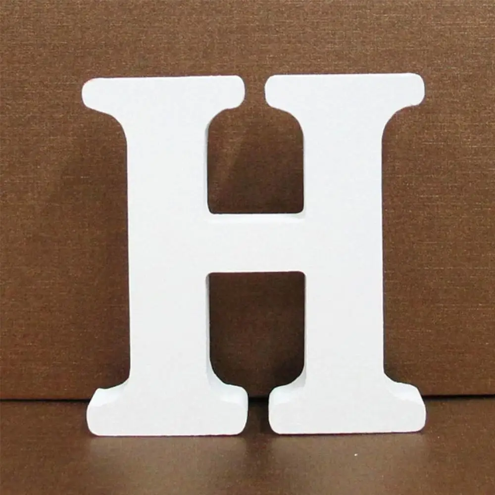 H 3D деревянные буквы алфавита A to Z декоративные буквы DIY Деревянные Ремесла персонализированное Имя Свадебные украшения дома - Цвет: H