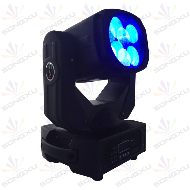 SONGXU 2 pieces 4x25W Colorful 9/15CH 130W LED Super Beam Moving Head Light With 2IN1 Flight case Packing /SX-MH0425 | Лампы и