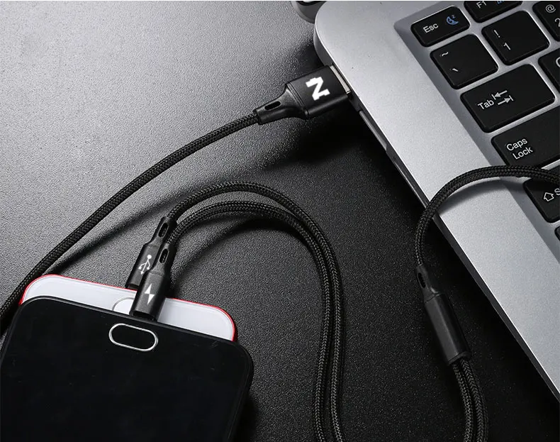 NOHON 3 в 1 type C 8Pin Micro USB кабель для iPhone 8X7 6 6S Plus iOS 10 9 8 samsung Nokia USB кабели для быстрой зарядки шнур