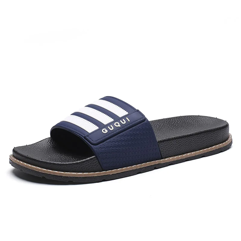Men Shoes Blue Мужские шлепанцы, обувь известного бренда модная мягкая летняя водонепроницаемая обувь мужские сандалии на открытом воздухе Для мужчин пляжная обувь, шлепанцы на плоской подошве; резиновые шлёпанцы для женщин - Цвет: Men Shoes Blue