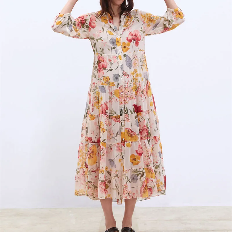 Женское платье рубашка с цветочным принтом Повседневное лето 2019|Женские платья| |