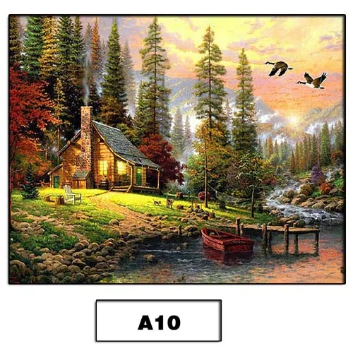 5D DIY алмазная живопись Кристальный Пейзаж Вышивка Алмазная мозаика узоры бисер вышивка крестиком кубик Рубик Декор стены ремесло - Цвет: Черный