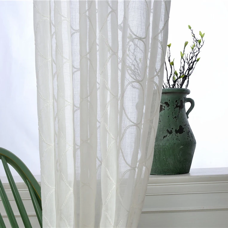 DSinterior белый цвет тюль с вышивкой | Дом и сад