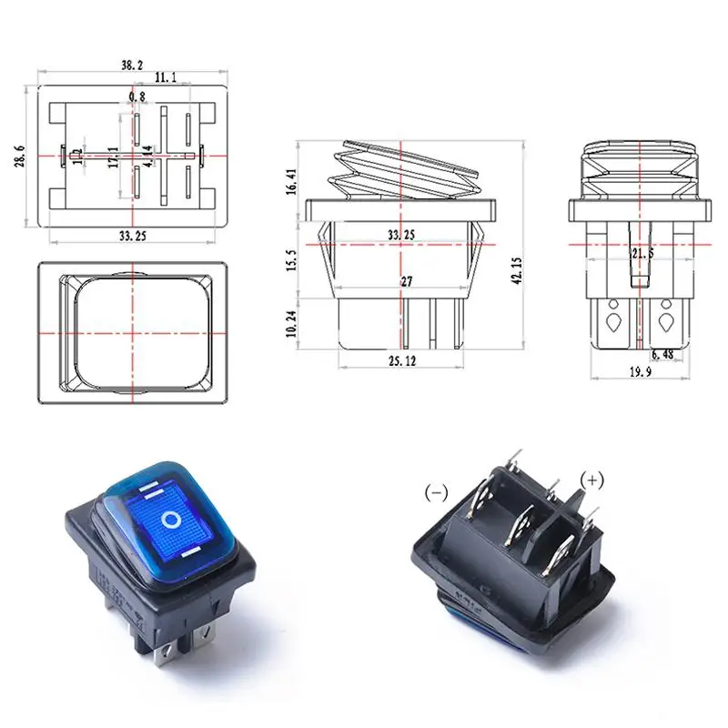 Dragonpad ВКЛ ВЫКЛ 6 Pin 12V автомобильный лодочный светодиодный светильник Кулисный
