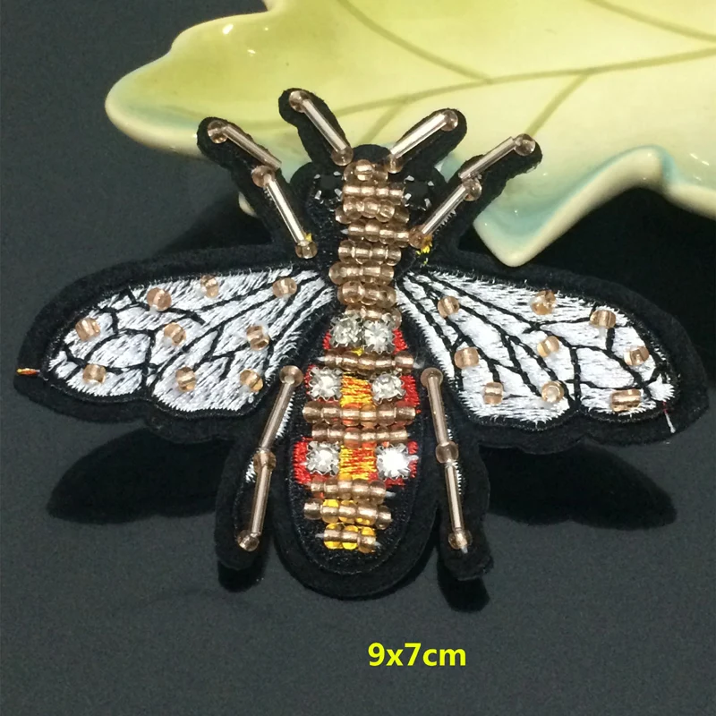 2 шт./компл. вышивка бисером патч кристалл пчела аппликация патчи для платья обувь