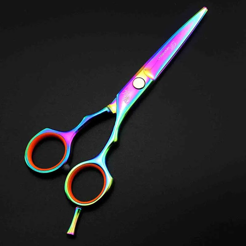 colorful straight Профессиональные ножницы для стрижки волос филировочные ножницы парикмахерские ножницы парикмахерский салон инструмент для парикмахера - Цвет: colorful straight