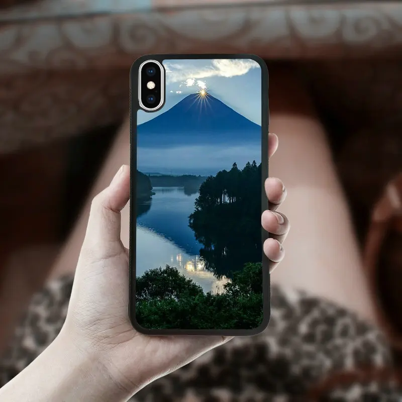 Снежные горные облака морской пейзаж для iphone XS Max чехол жесткий пластик черный