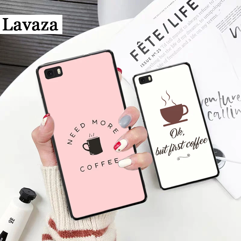 Забавный силиконовый чехол Ok But First Coffee для Huawei P8 Lite 2015 2017 P9 2016 Mimi P10 P20 Pro P Smart Z 2019 P30 |