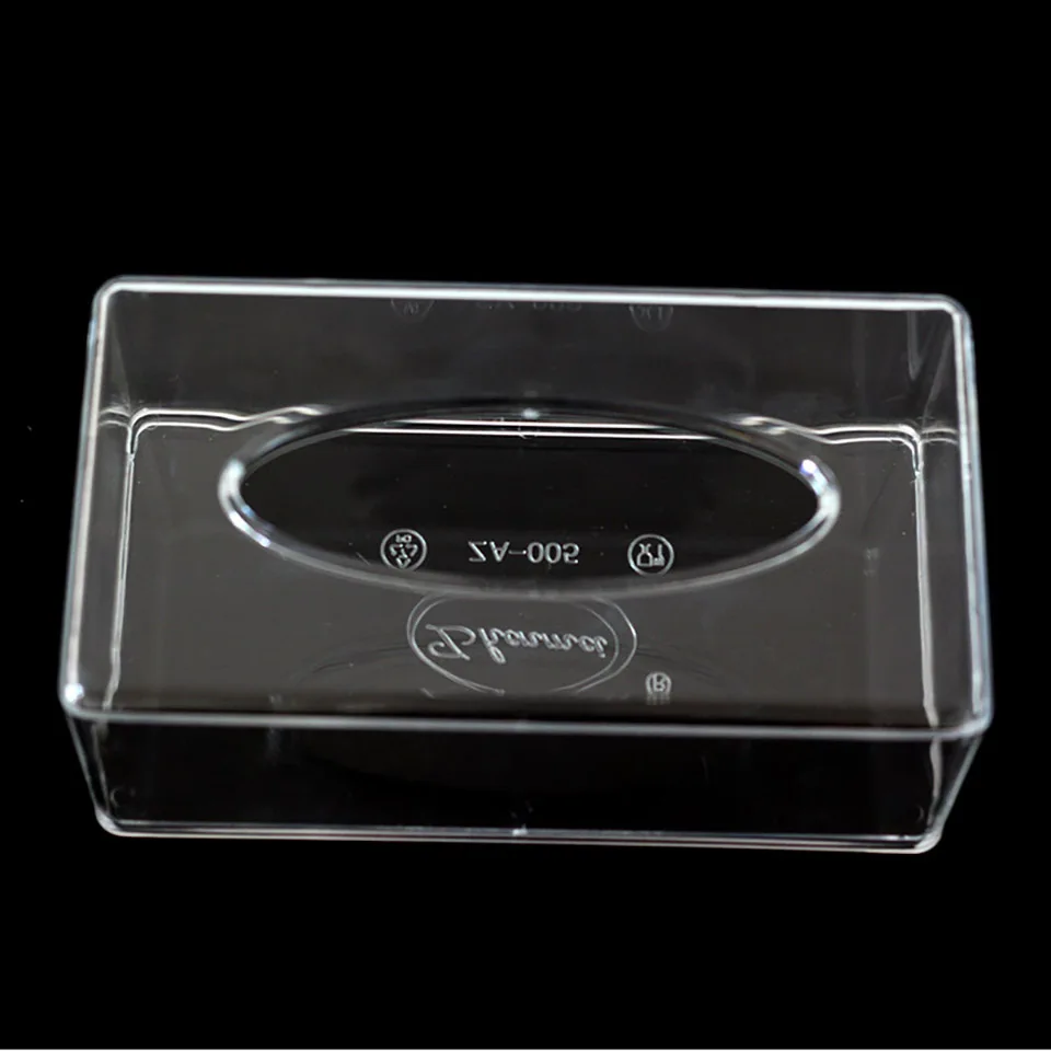 Transparent rectangular tissue storage box Acrylic transparent plastic tray car KTV Hotel | Дом и сад